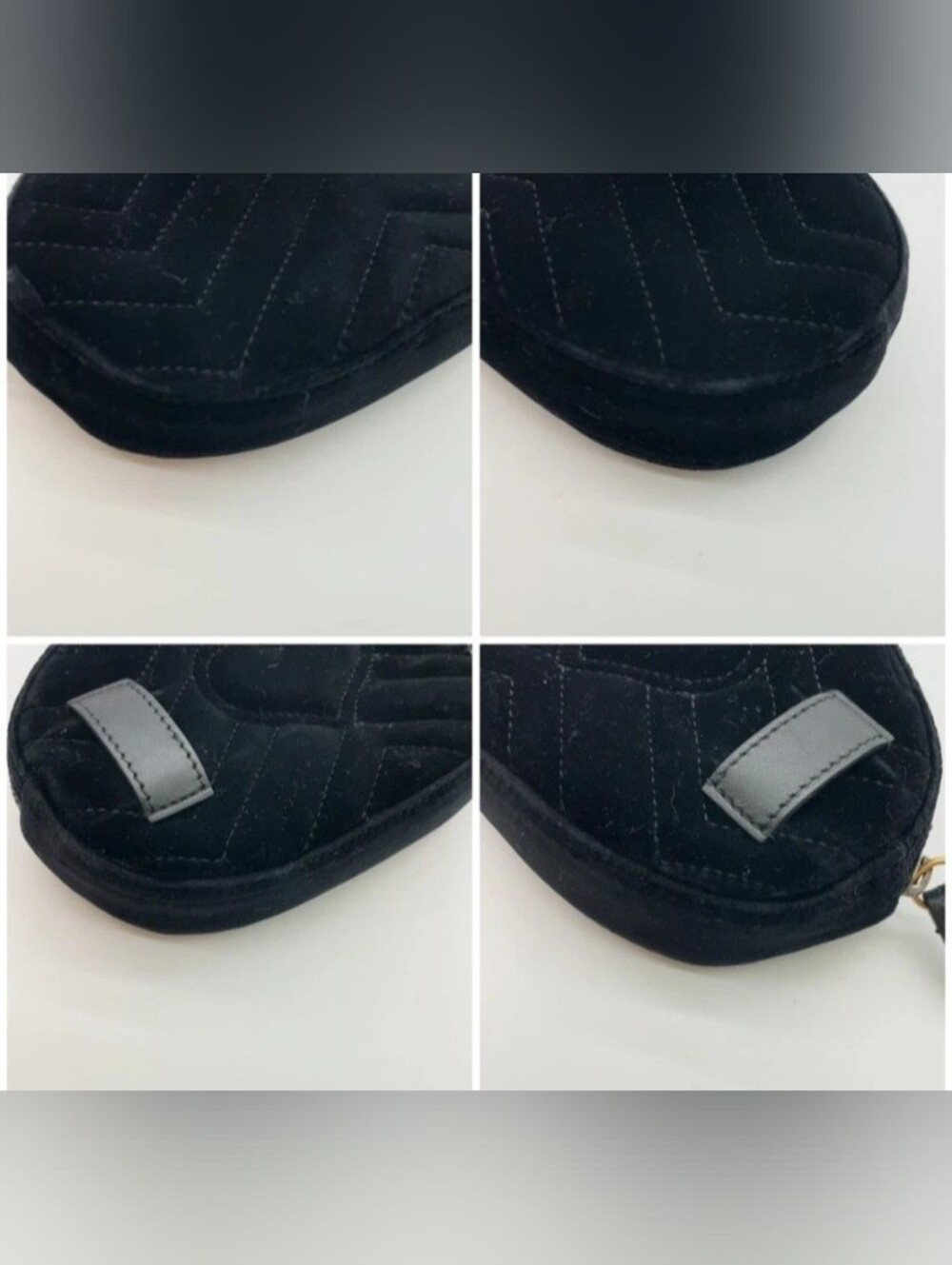 SALE! Gucci Black Velvet GG Marmont Body Waist Bag W/DB - Picture 11 of 16